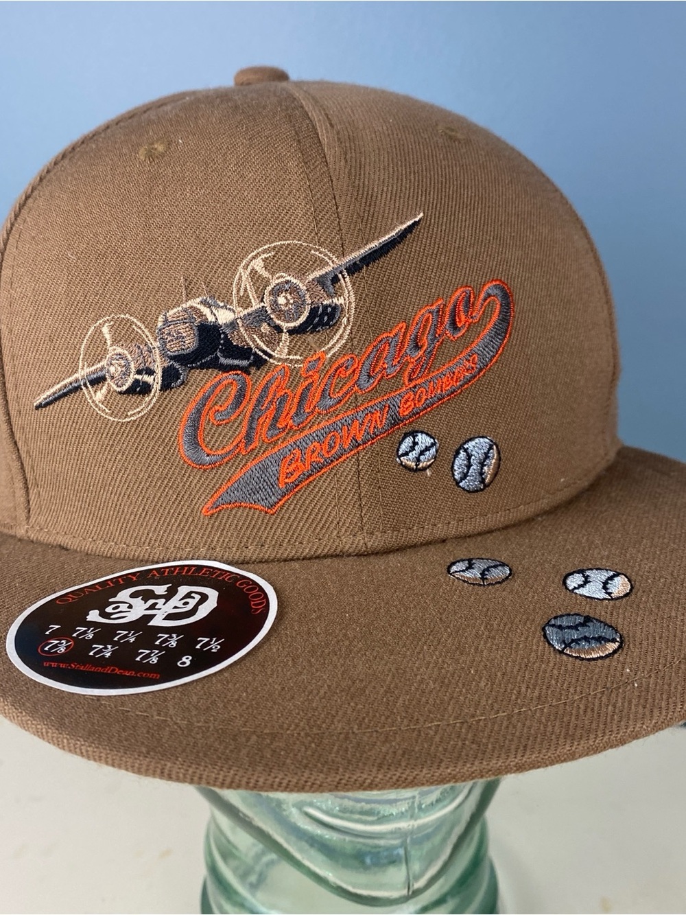 Stall & Dean Chicago Brown Bombers Baseball Hat, Fitted, Size 7-5/8 USNL